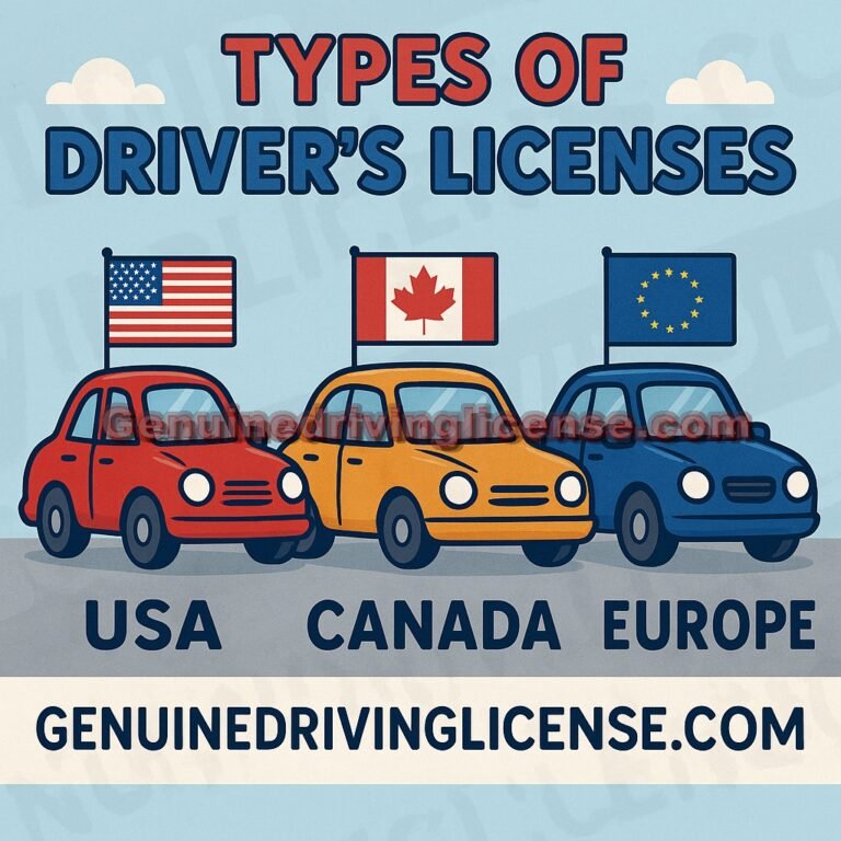Genuine government-registered driver’s license – buy, renew, replace, or exchange foreign license – REAL ID and enhanced license options – suspended license reinstatement – authentic, legal, and verifiable Class B licenses for USA, Canada, and Europe – secure 5-day delivery from Genuinedrivinglicense.com